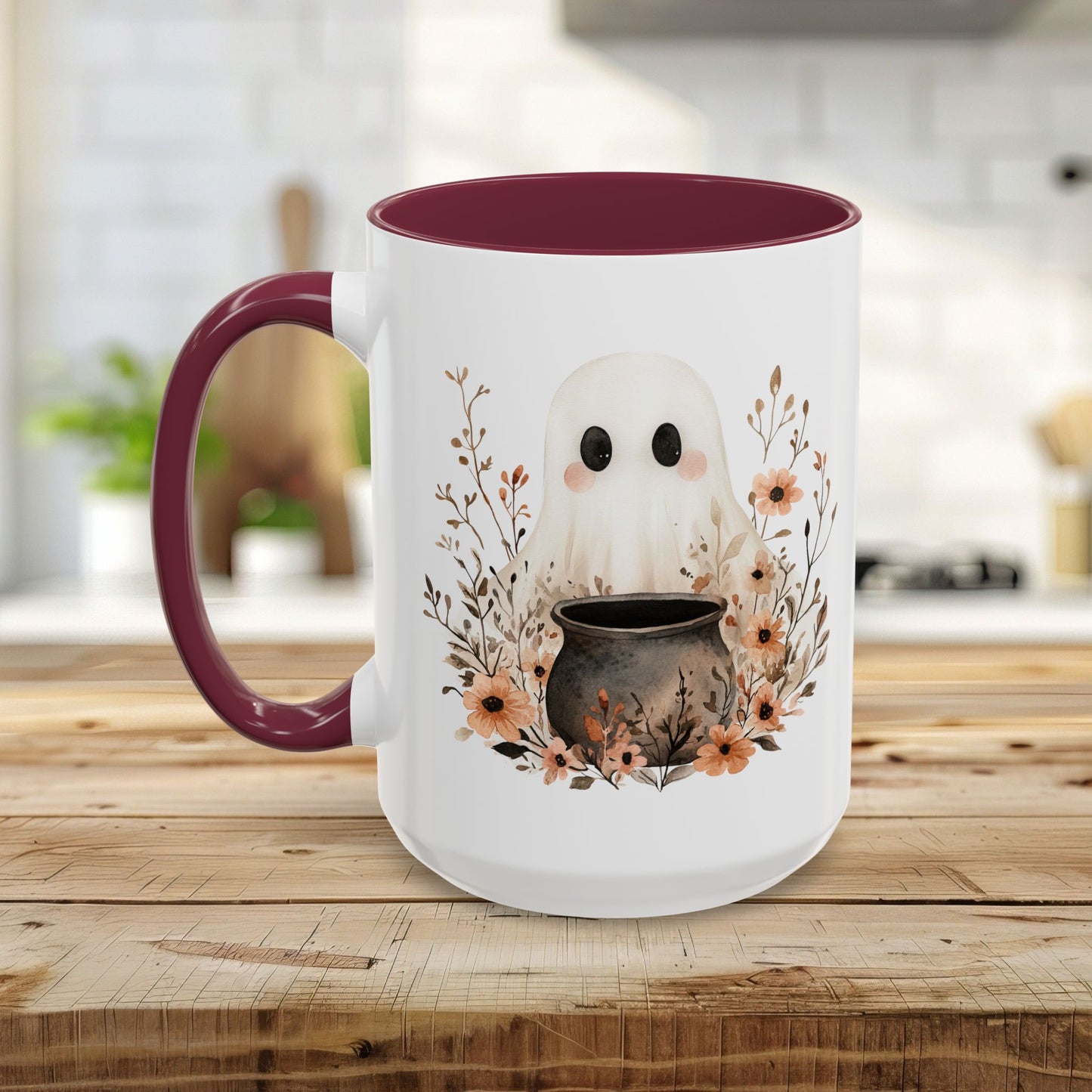 Boho Ghost & Floral Cauldron Mug (11/15oz)