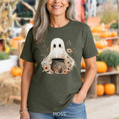 Boho Ghost & Floral Cauldron T-Shirt