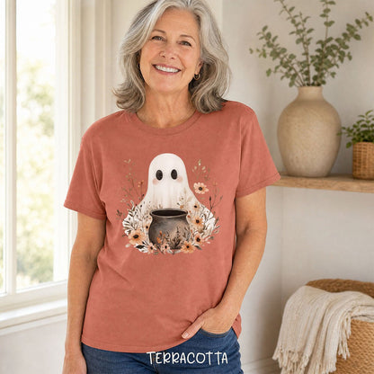 Boho Ghost & Floral Cauldron T-Shirt