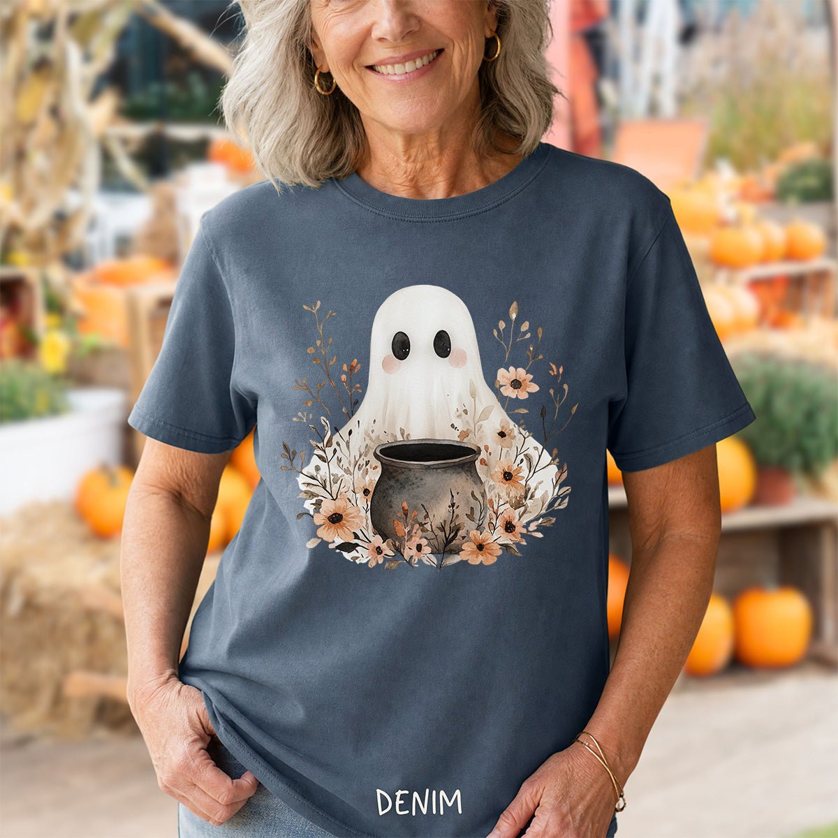 Boho Ghost & Floral Cauldron T-Shirt