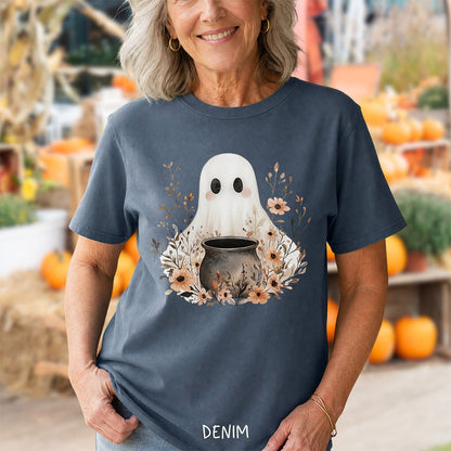 Boho Ghost & Floral Cauldron T-Shirt