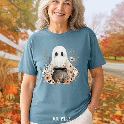 Boho Ghost & Floral Cauldron T-Shirt