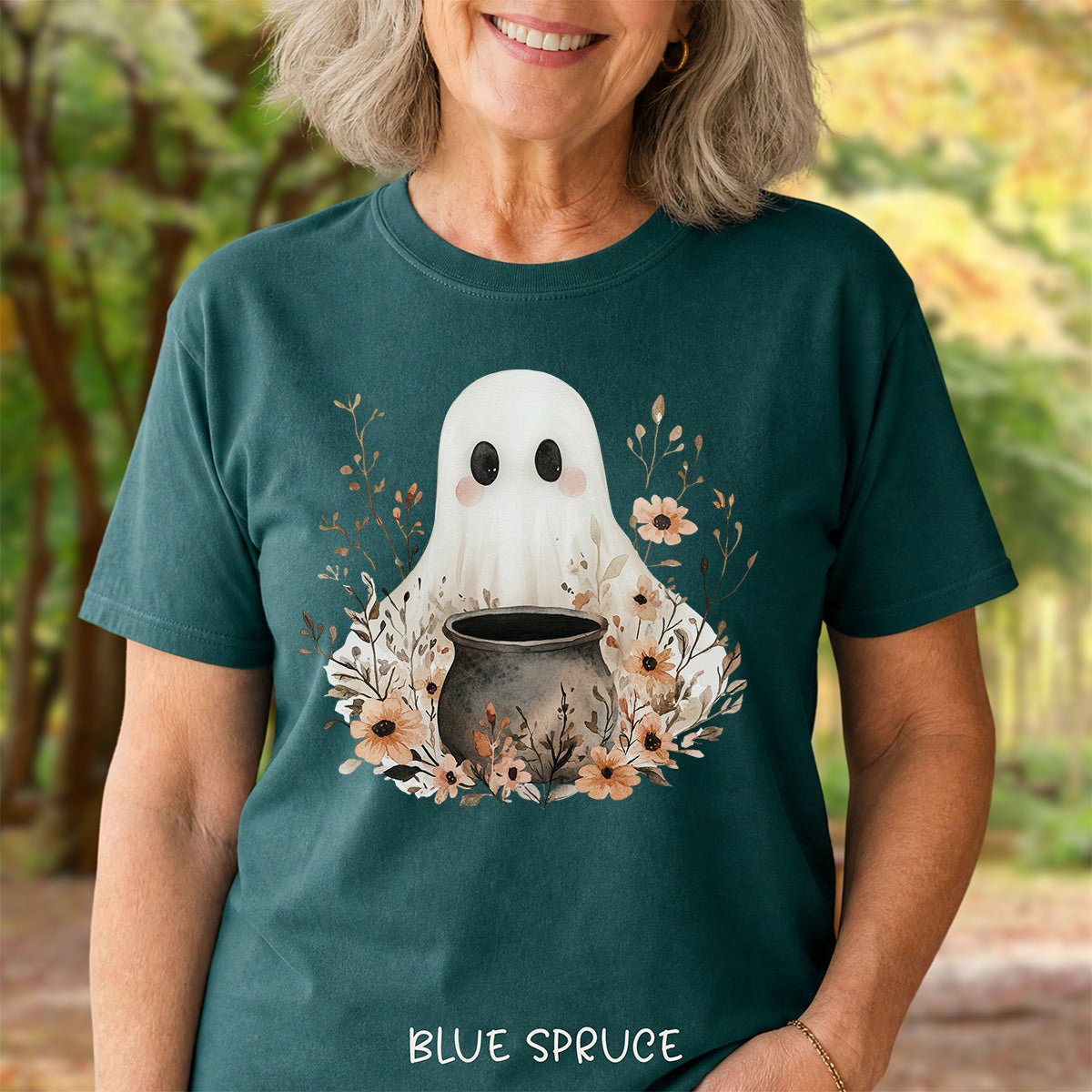 Boho Ghost & Floral Cauldron T-Shirt