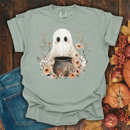 Boho Ghost & Floral Cauldron T-Shirt
