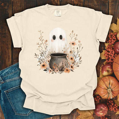 Boho Ghost & Floral Cauldron T-Shirt