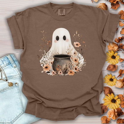 Boho Ghost & Floral Cauldron T-Shirt