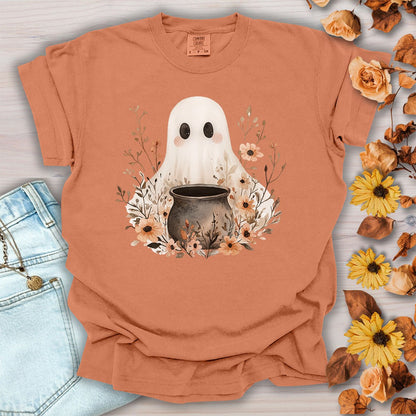 Boho Ghost & Floral Cauldron T-Shirt