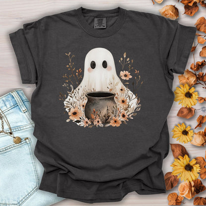 Boho Ghost & Floral Cauldron T-Shirt