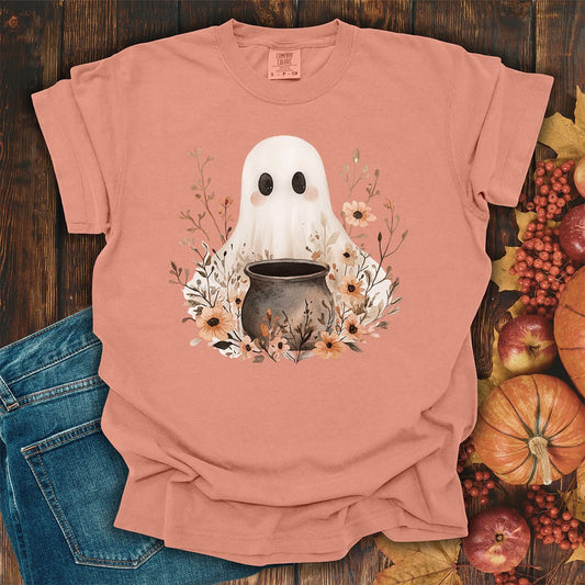 Boho Ghost & Floral Cauldron T-Shirt