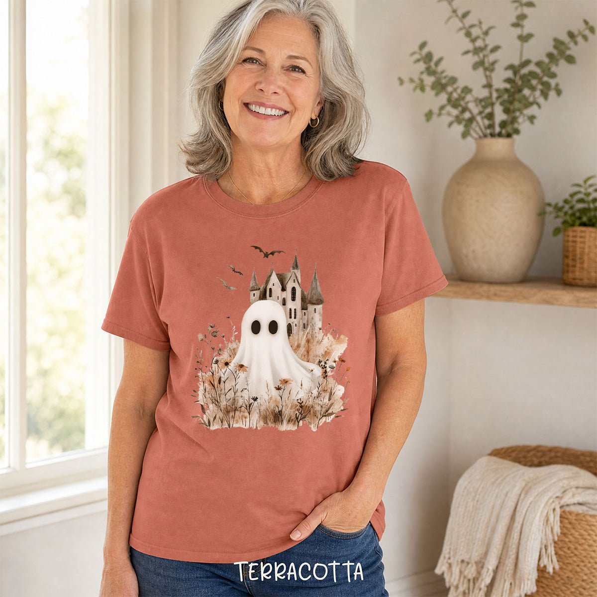 Boho Ghost & Haunted House T-Shirt