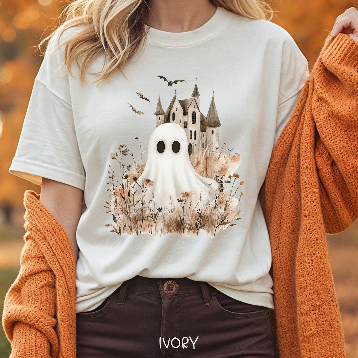 Boho Ghost & Haunted House T-Shirt