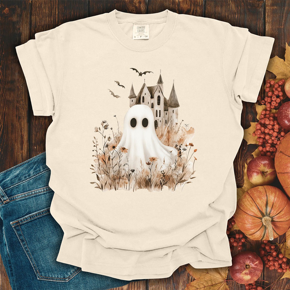 Boho Ghost & Haunted House T-Shirt