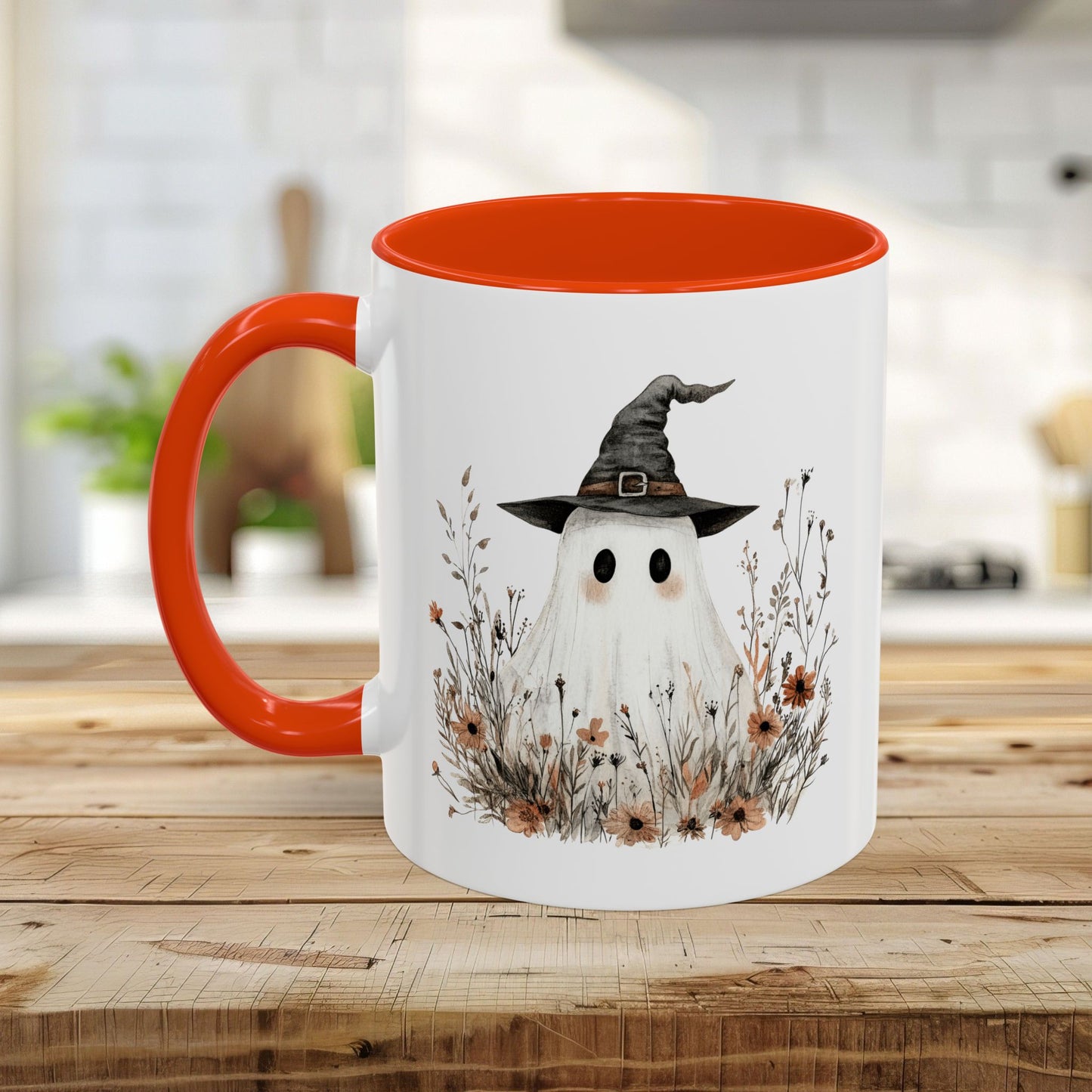 Boho Ghost Witch with Wildflowers Mug (11/15oz)