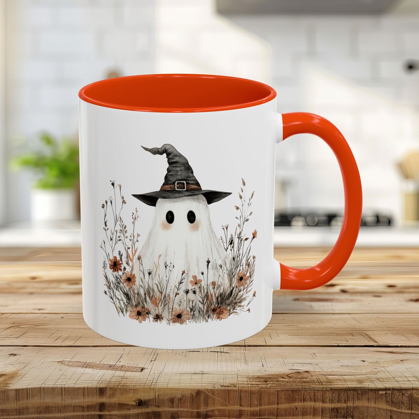 Boho Ghost Witch with Wildflowers Mug (11/15oz)