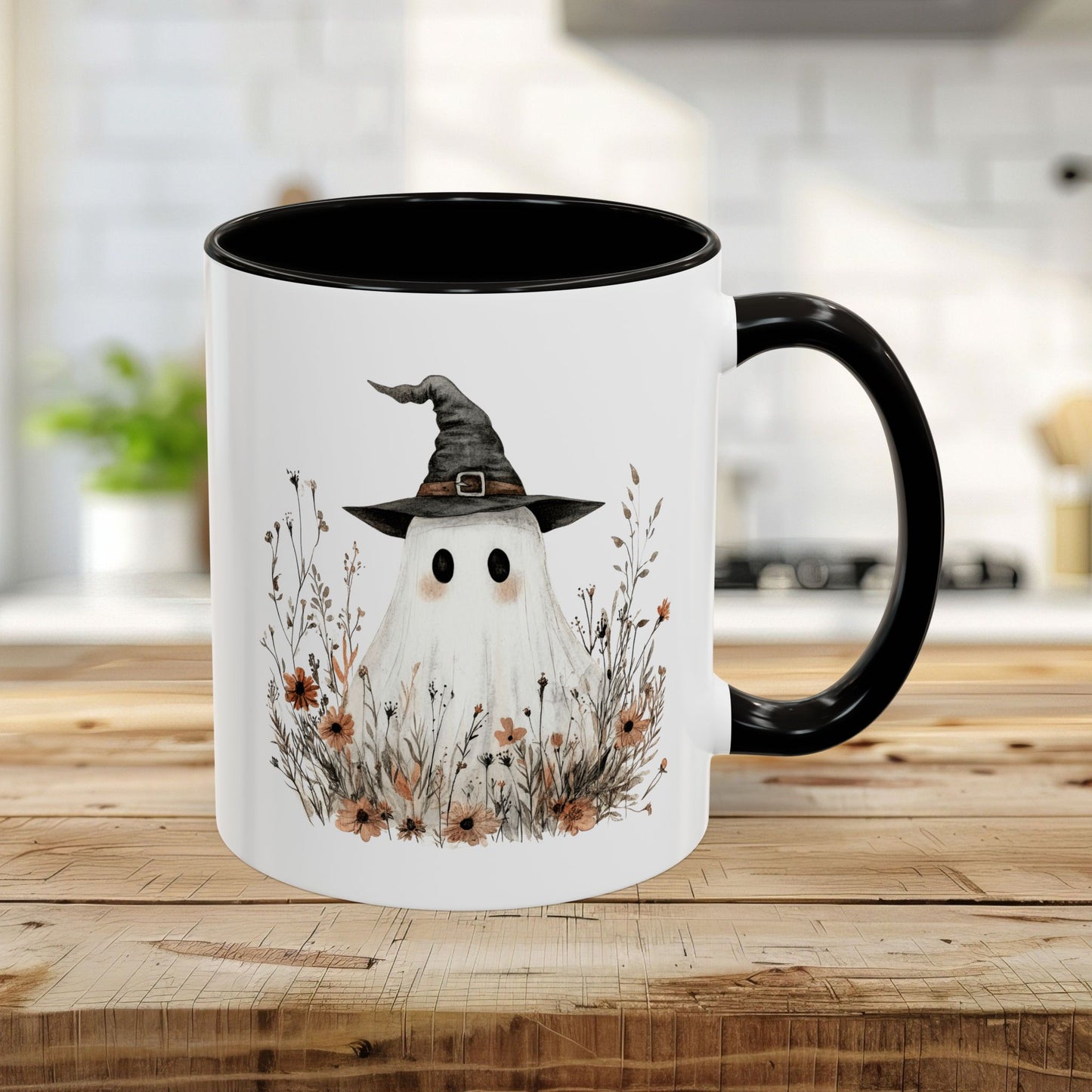 Boho Ghost Witch with Wildflowers Mug (11/15oz)
