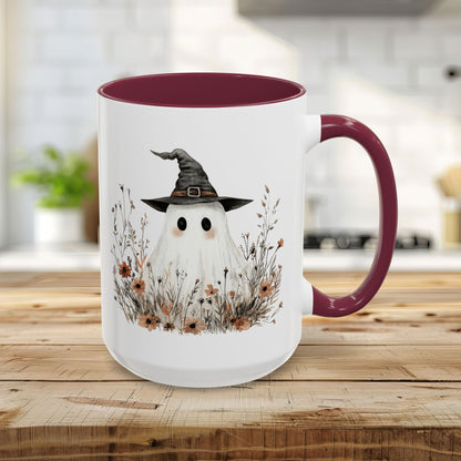 Boho Ghost Witch with Wildflowers Mug (11/15oz)