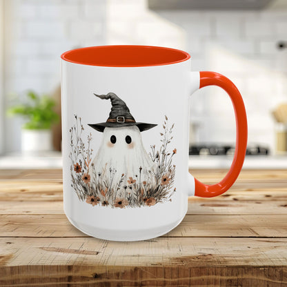 Boho Ghost Witch with Wildflowers Mug (11/15oz)