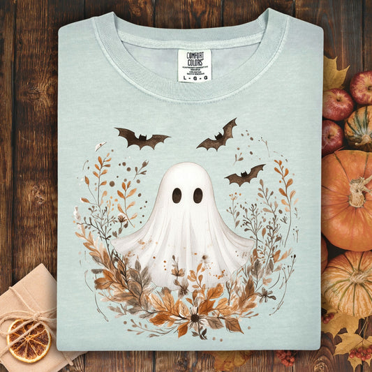 Boho Ghost and Bats Floral T-Shirt