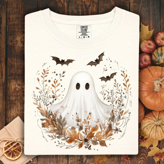 Boho Ghost and Bats Floral T-Shirt