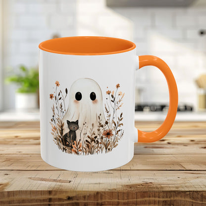 Boho Ghost and Black Cat Mug (11/15oz)