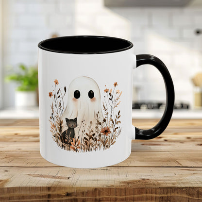 Boho Ghost and Black Cat Mug (11/15oz)