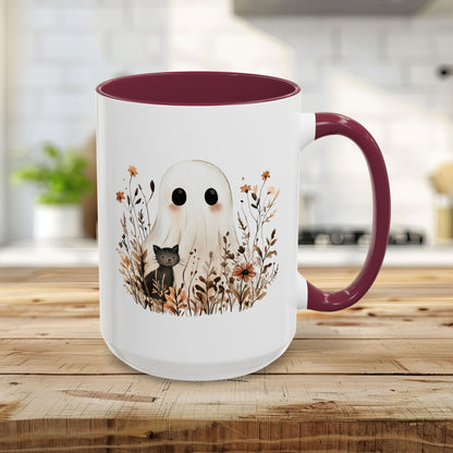 Boho Ghost and Black Cat Mug (11/15oz)