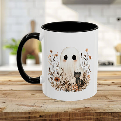 Boho Ghost and Black Cat Mug (11/15oz)