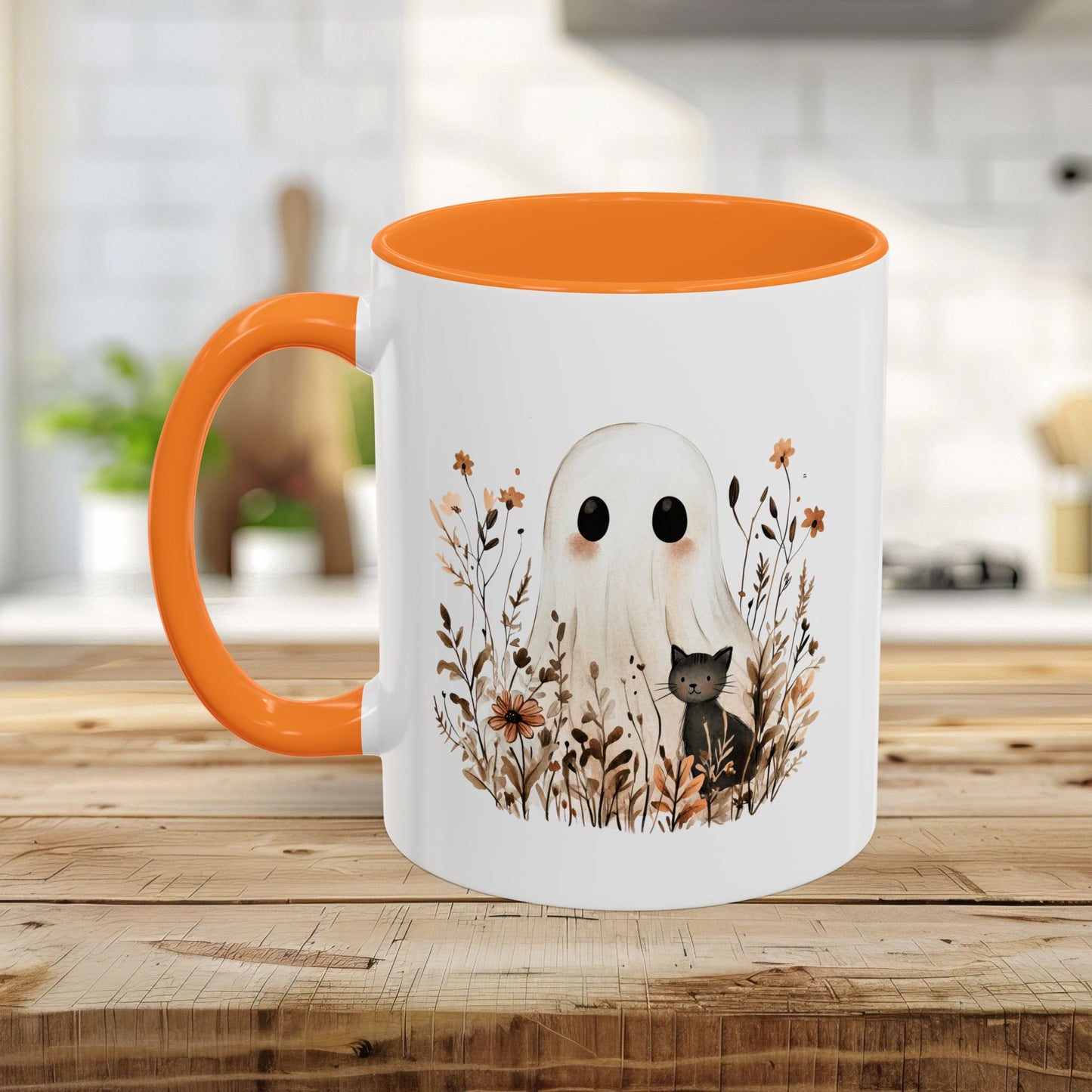Boho Ghost and Black Cat Mug (11/15oz)