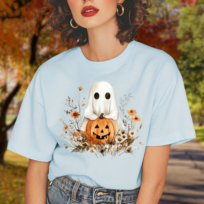 Boho Ghost and Pumpkin Tee