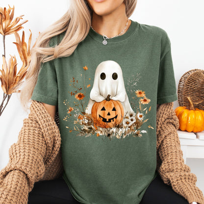Boho Ghost and Pumpkin Tee