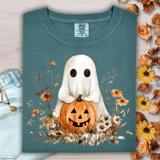 Boho Ghost and Pumpkin Tee