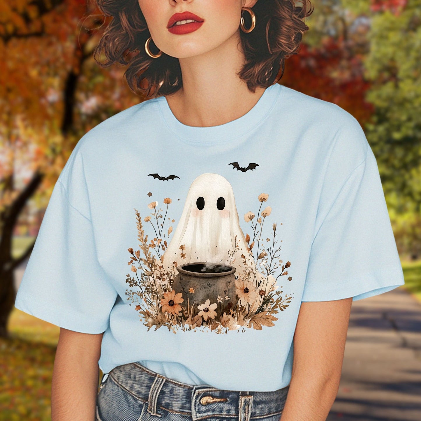 Boho Ghost with Cauldron T-Shirt