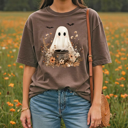 Boho Ghost with Cauldron T-Shirt