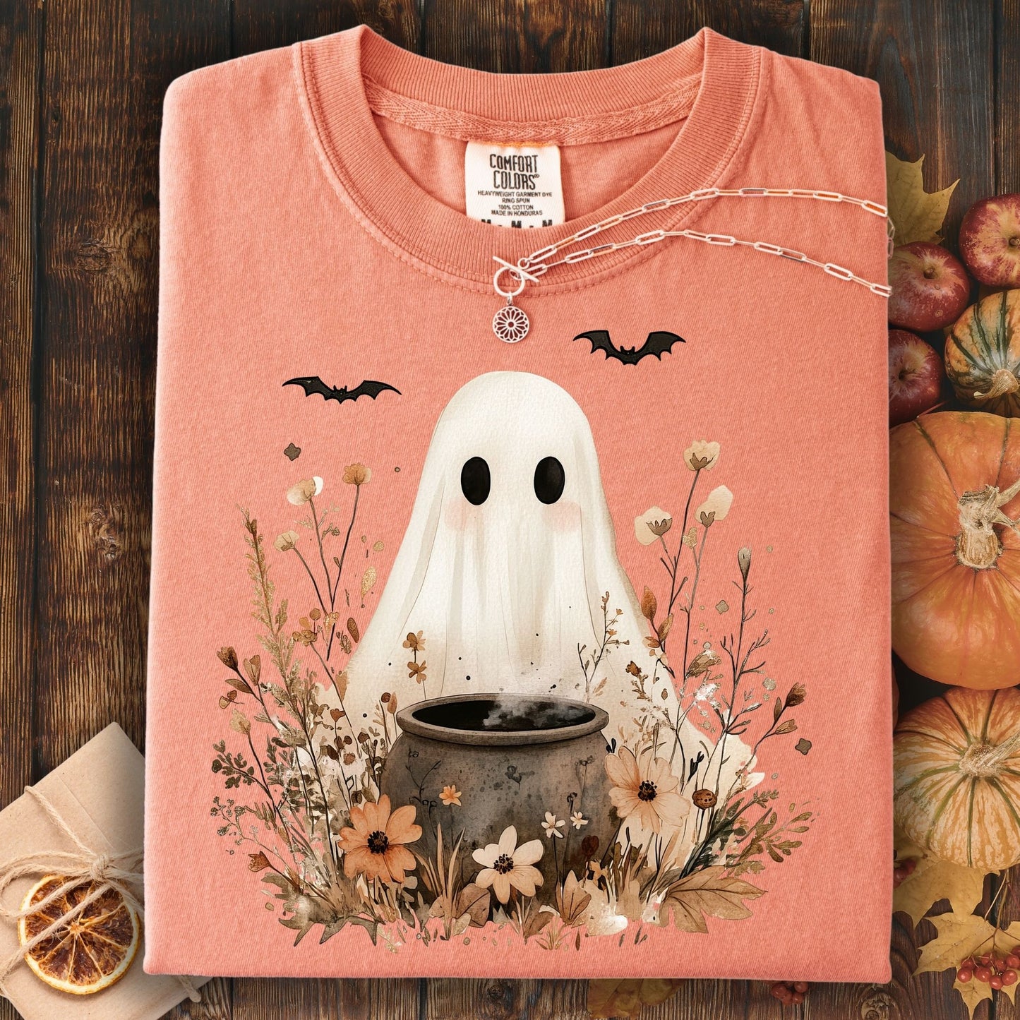 Boho Ghost with Cauldron T-Shirt