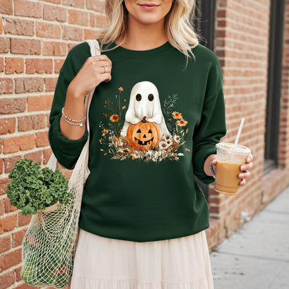 Boho Ghost with Pumpkin Sweatshirt