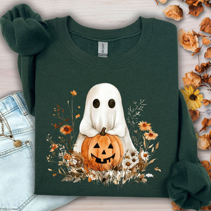 Boho Ghost with Pumpkin Sweatshirt