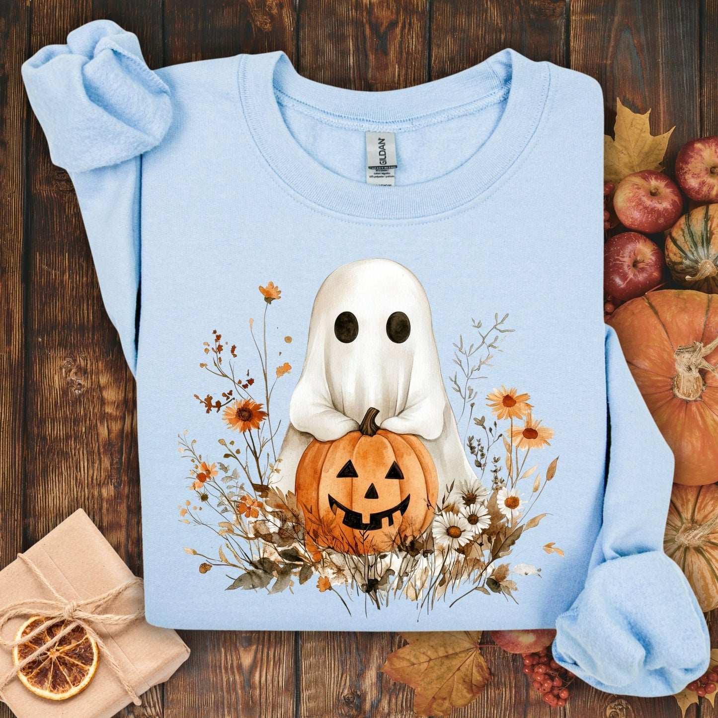 Boho Ghost with Pumpkin Sweatshirt