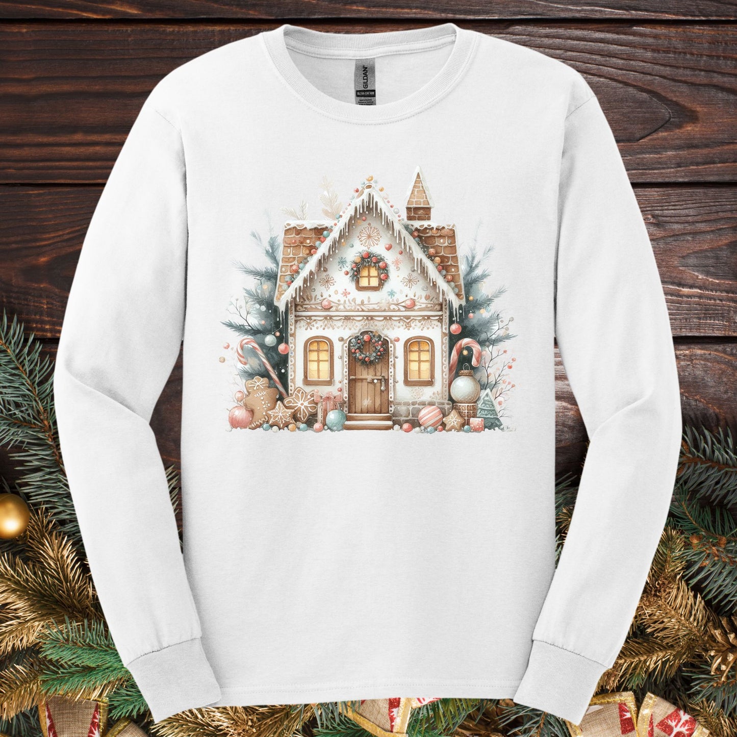 Boho Gingerbread House Long Sleeve Tee