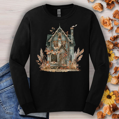 Boho Haunted Victorian House Long Sleeve Tee