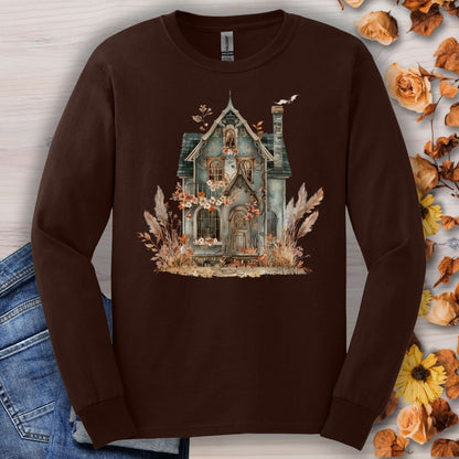 Boho Haunted Victorian House Long Sleeve Tee