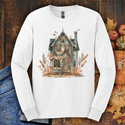 Boho Haunted Victorian House Long Sleeve Tee