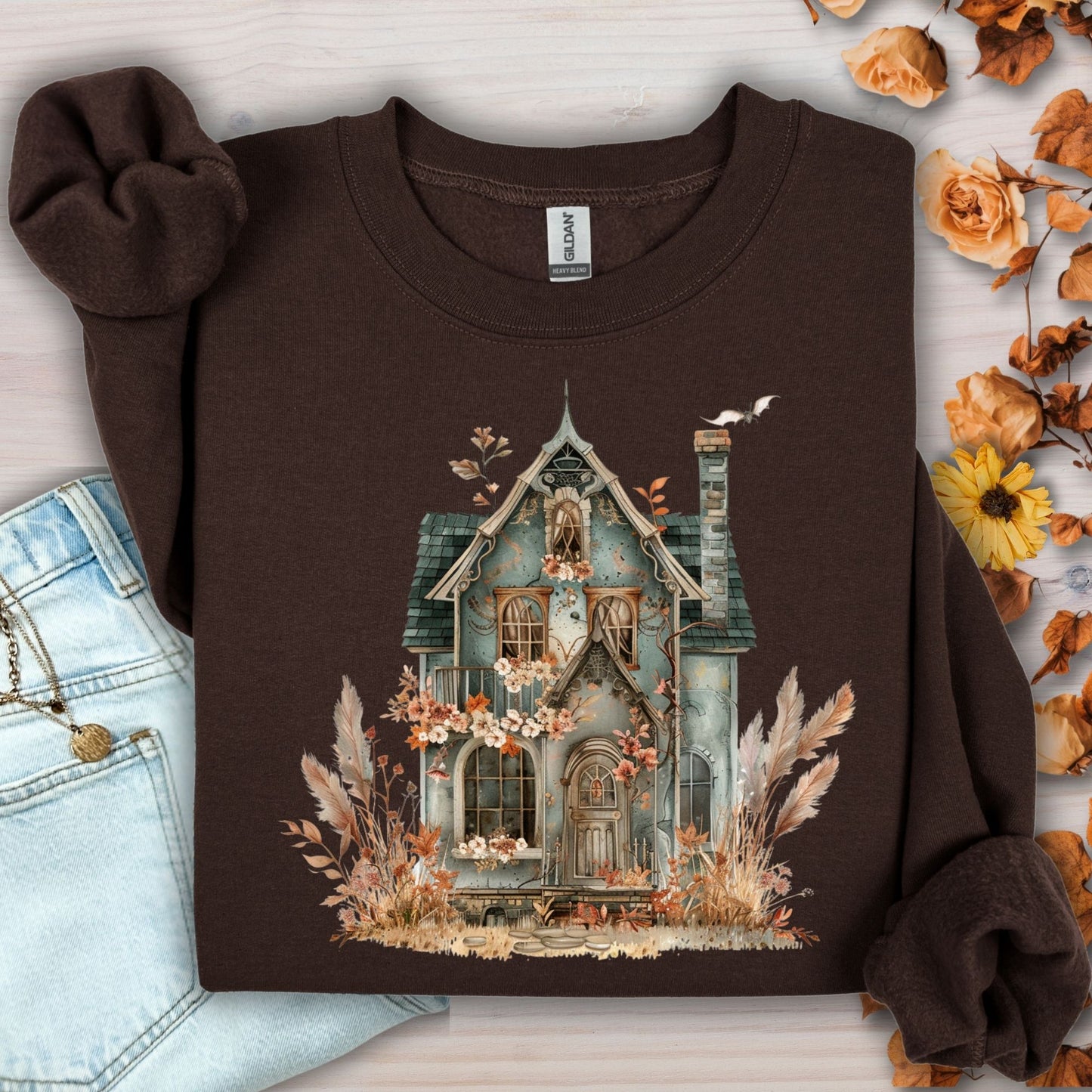 Boho Haunted Victorian House Sweatshirt
