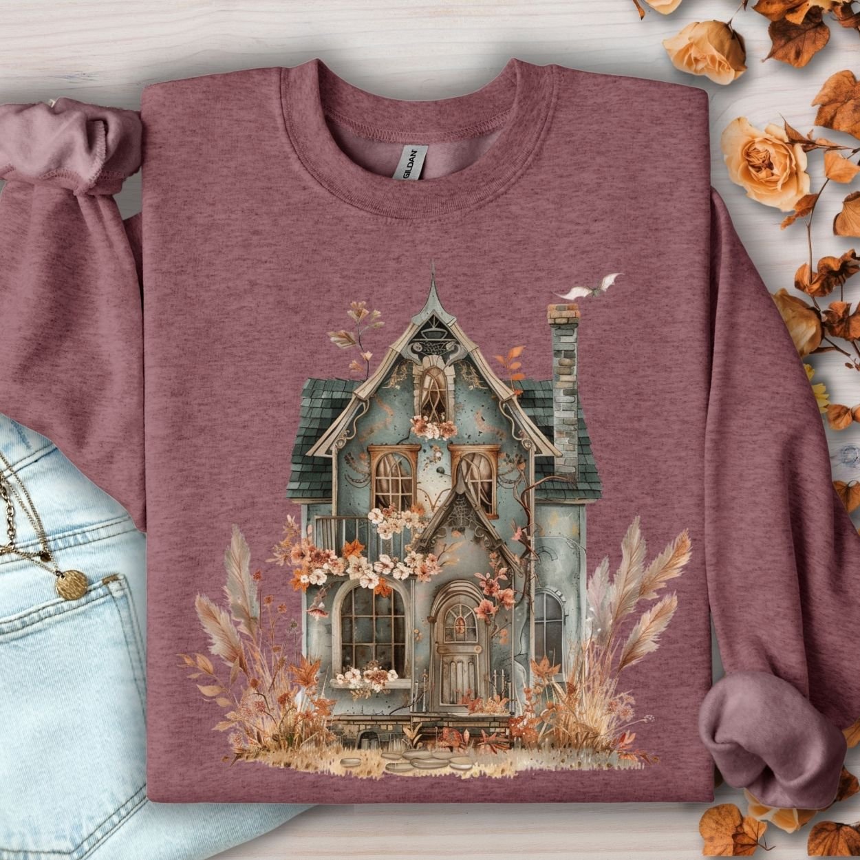 Boho Haunted Victorian House Sweatshirt