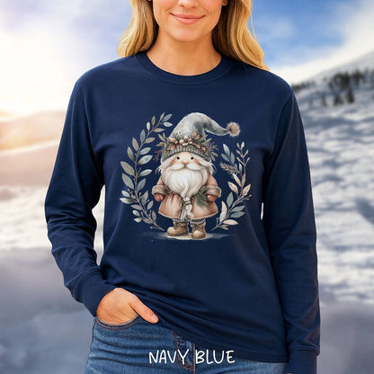 Boho Nordic St. Nick Gnome Long Sleeve Tee