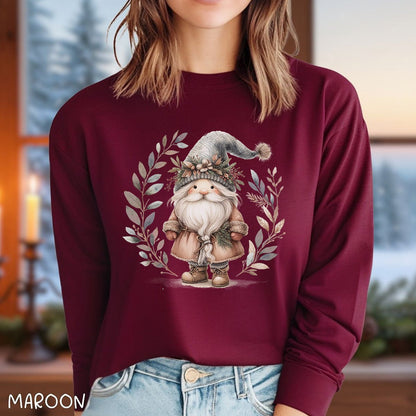 Boho Nordic St. Nick Gnome Long Sleeve Tee