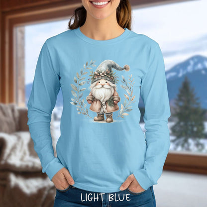 Boho Nordic St. Nick Gnome Long Sleeve Tee