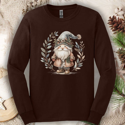 Boho Nordic St. Nick Gnome Long Sleeve Tee
