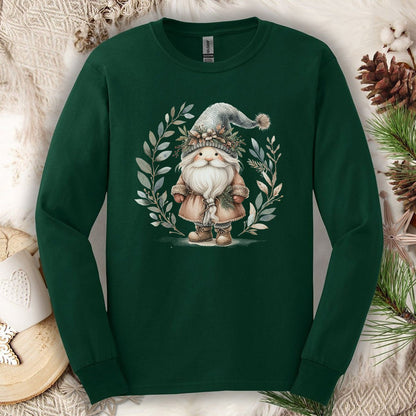 Boho Nordic St. Nick Gnome Long Sleeve Tee
