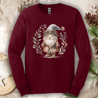 Boho Nordic St. Nick Gnome Long Sleeve Tee