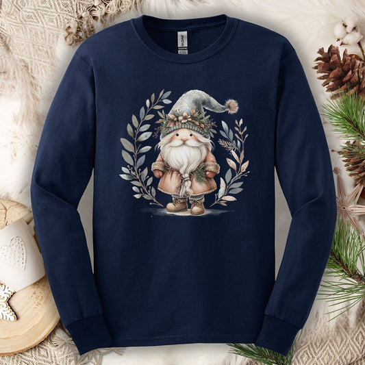 Boho Nordic St. Nick Gnome Long Sleeve Tee